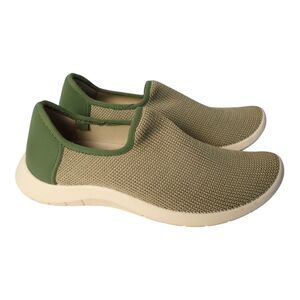 Arcopedico Gaia Khaki Green Knit Slip On Walking Shoes Loafers EU 41 US 9.5 10